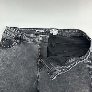 Ava & Viv Jeans Womens 18 Charcoal Gray Raw Hem Mid Rise Skinny Denim Stretch